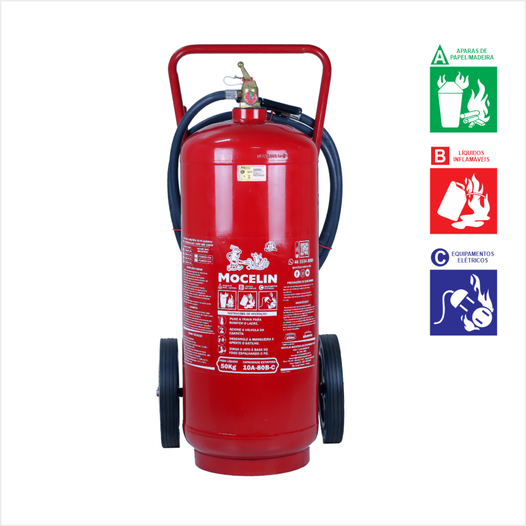 Extintor sobre rodas - 50kg - PÓ ABC.